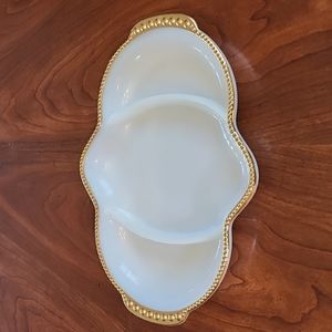 FIRE KING vintage gold trim dish